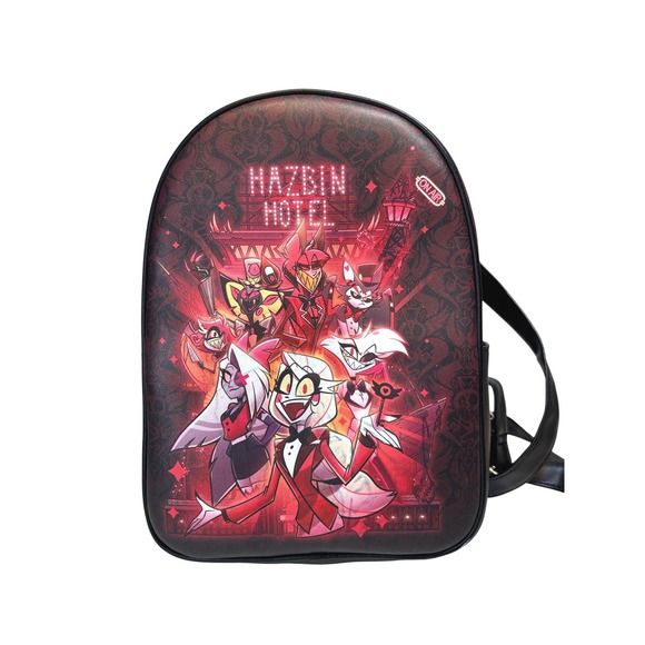 Hot Topic Handbags - Hot Topic Hazbin Hotel Mini Backpack Red Black Charlie Alastor Angel Dust